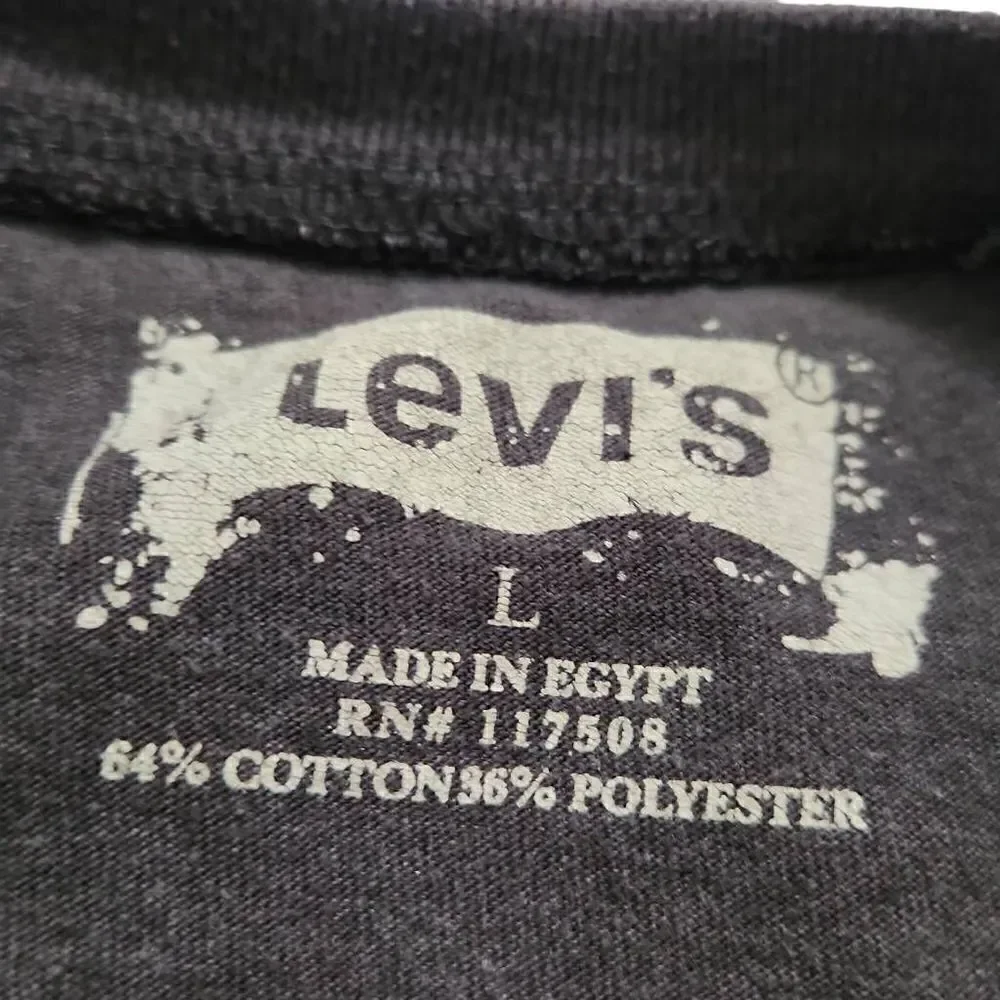 Levi's Men's Vintage Gray Long Sleeve Henley Top - Size Large